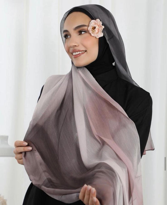 Lumere Mocha Chiffon Silk Shawl
