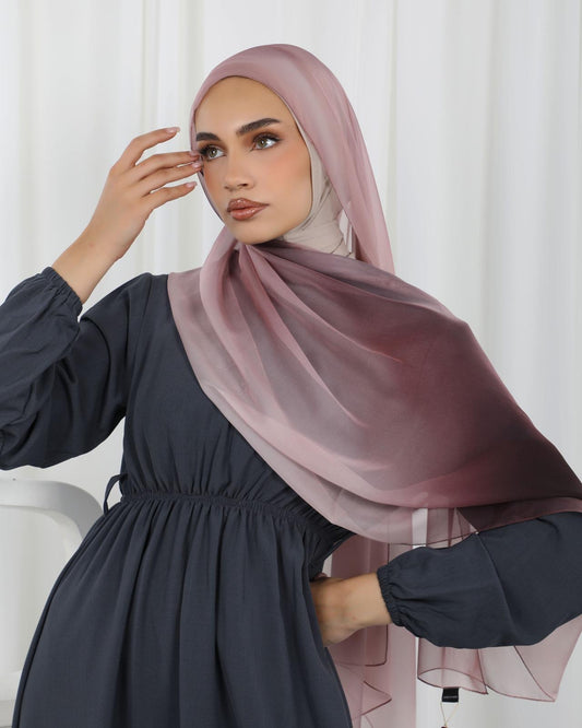 Lumere Burgundy Chiffon Silk Shawl