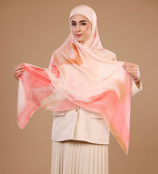 Peach Coral Silk Hijab