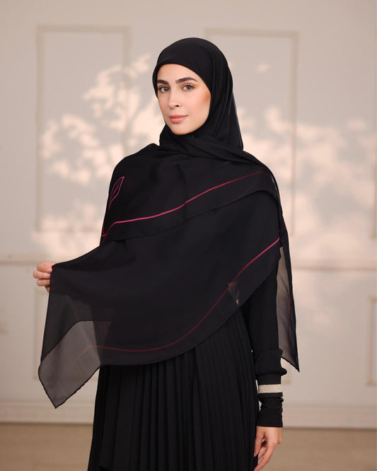 Pink Noir Charm Silk Hijab