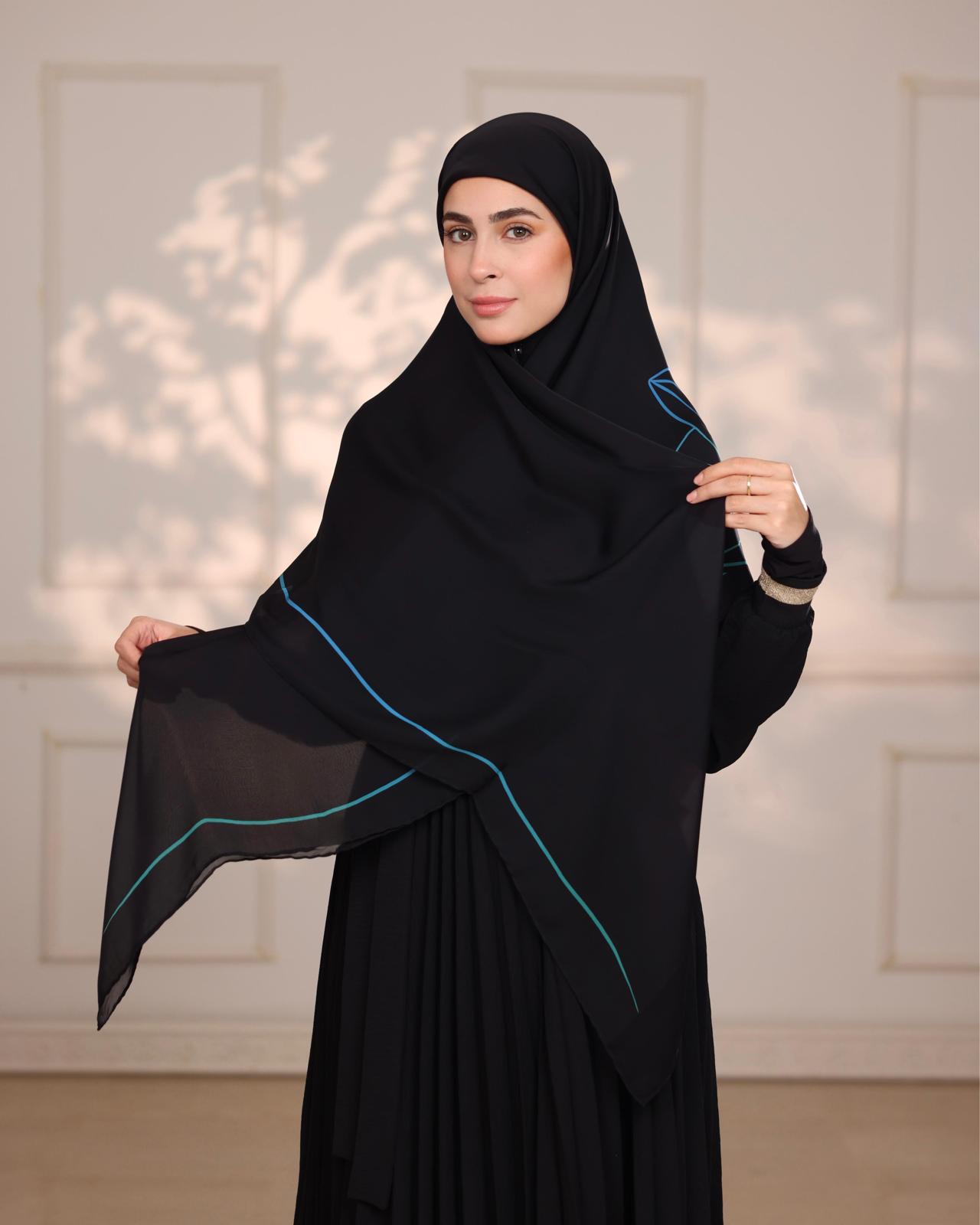 Green Blue Charm Silk Hijab