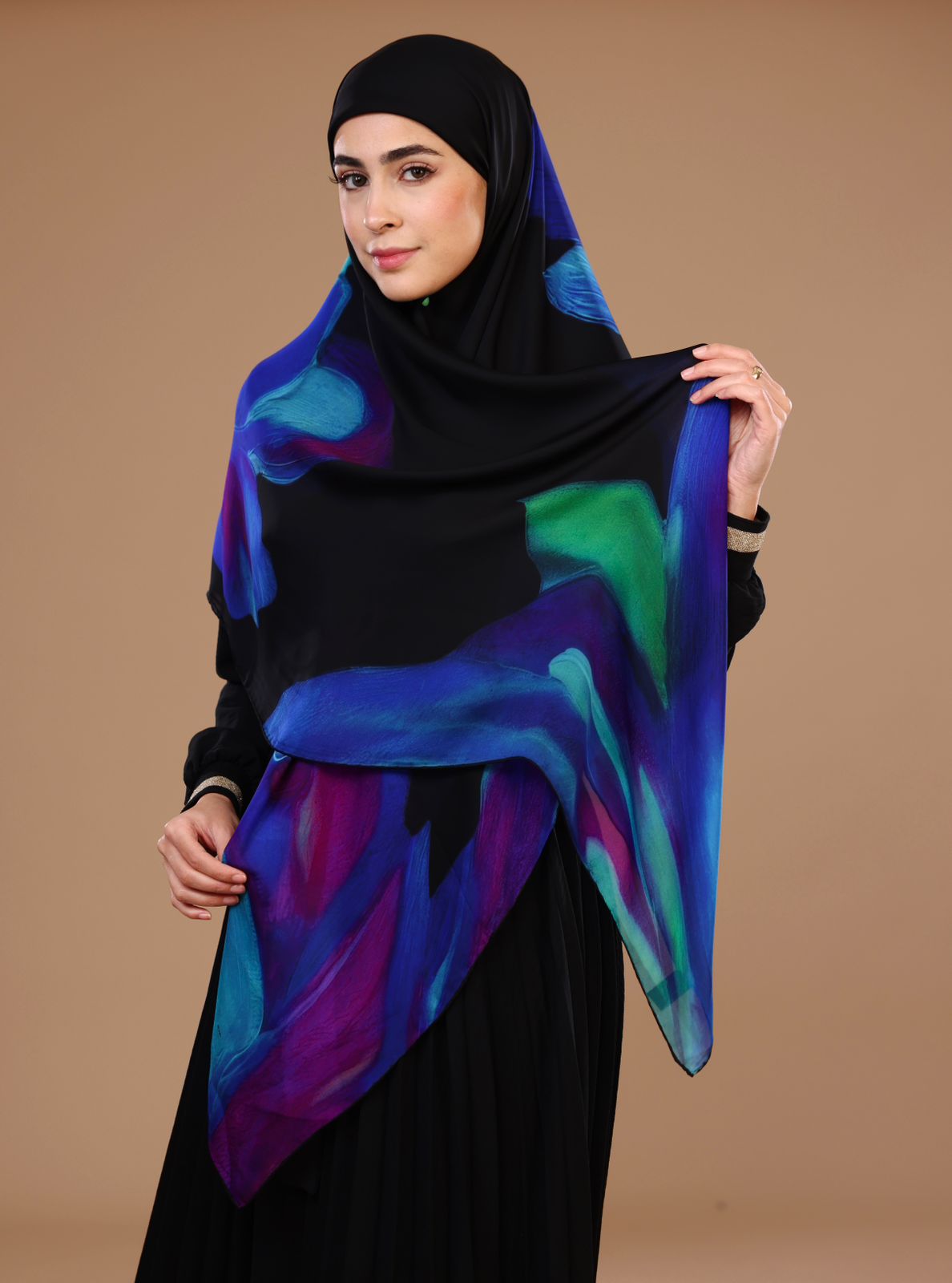 Aurora Noir Silk Hijab