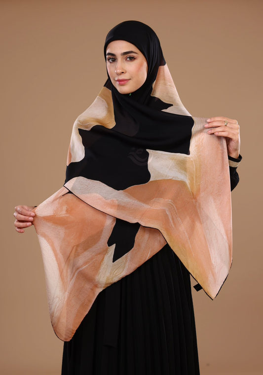 Caramel Noir Silk Hijab