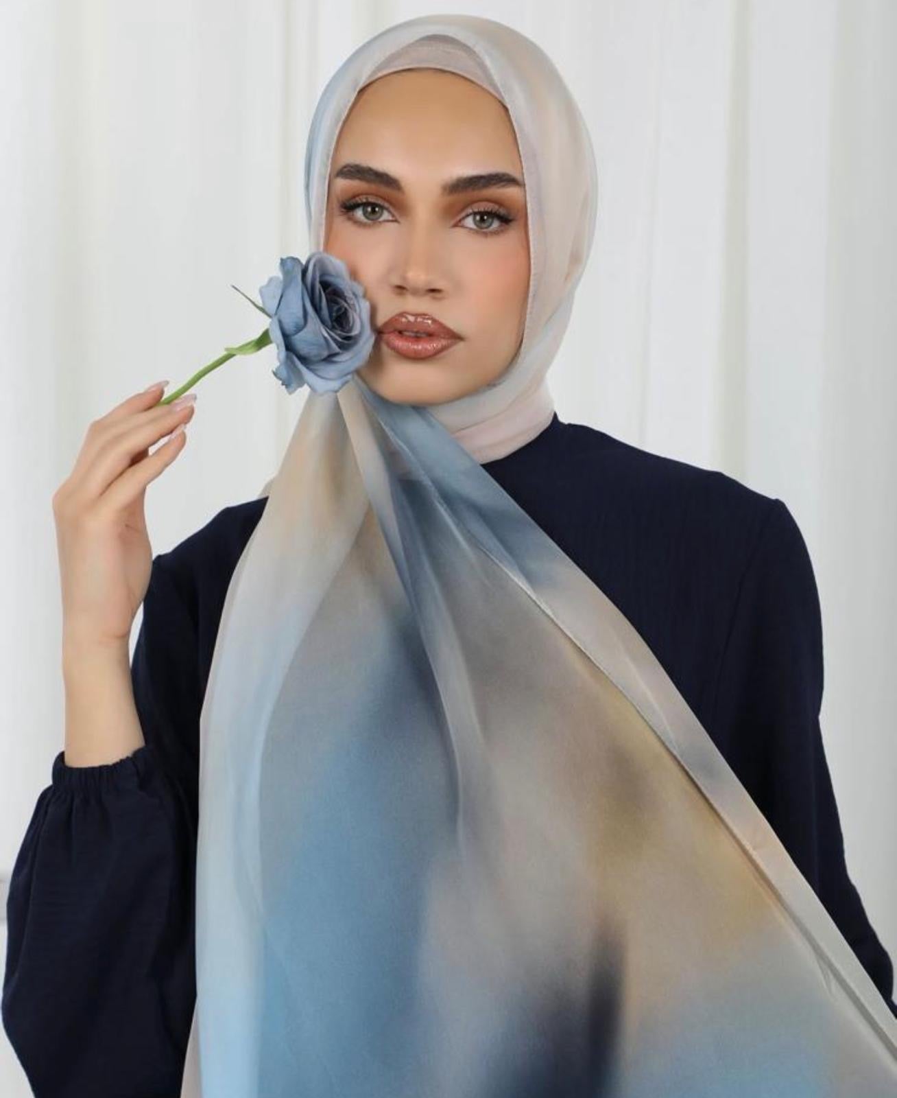 Lumere Ocean Chiffon Silk Shawl