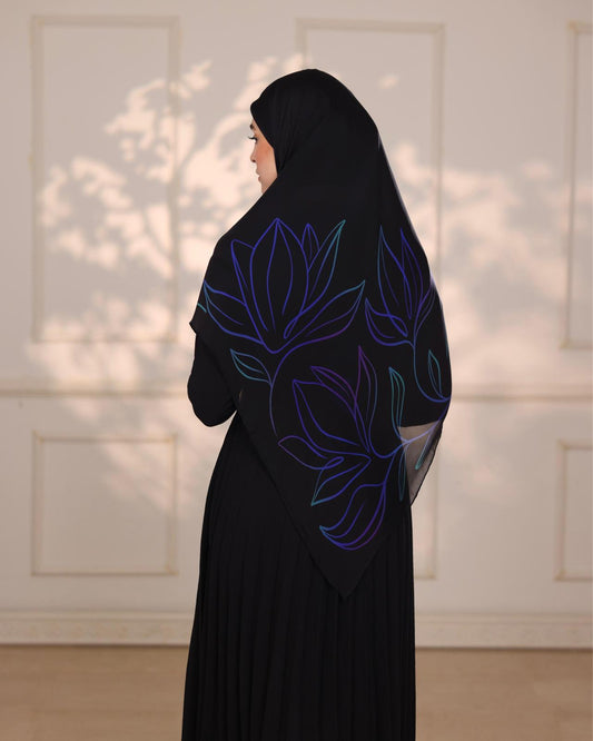 Mauve/Blue Noir Silk Hijab
