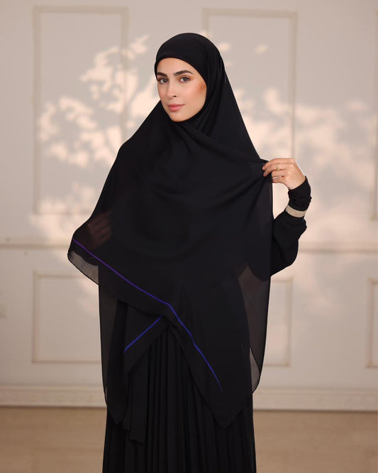 Mauve/Blue Noir Silk Hijab